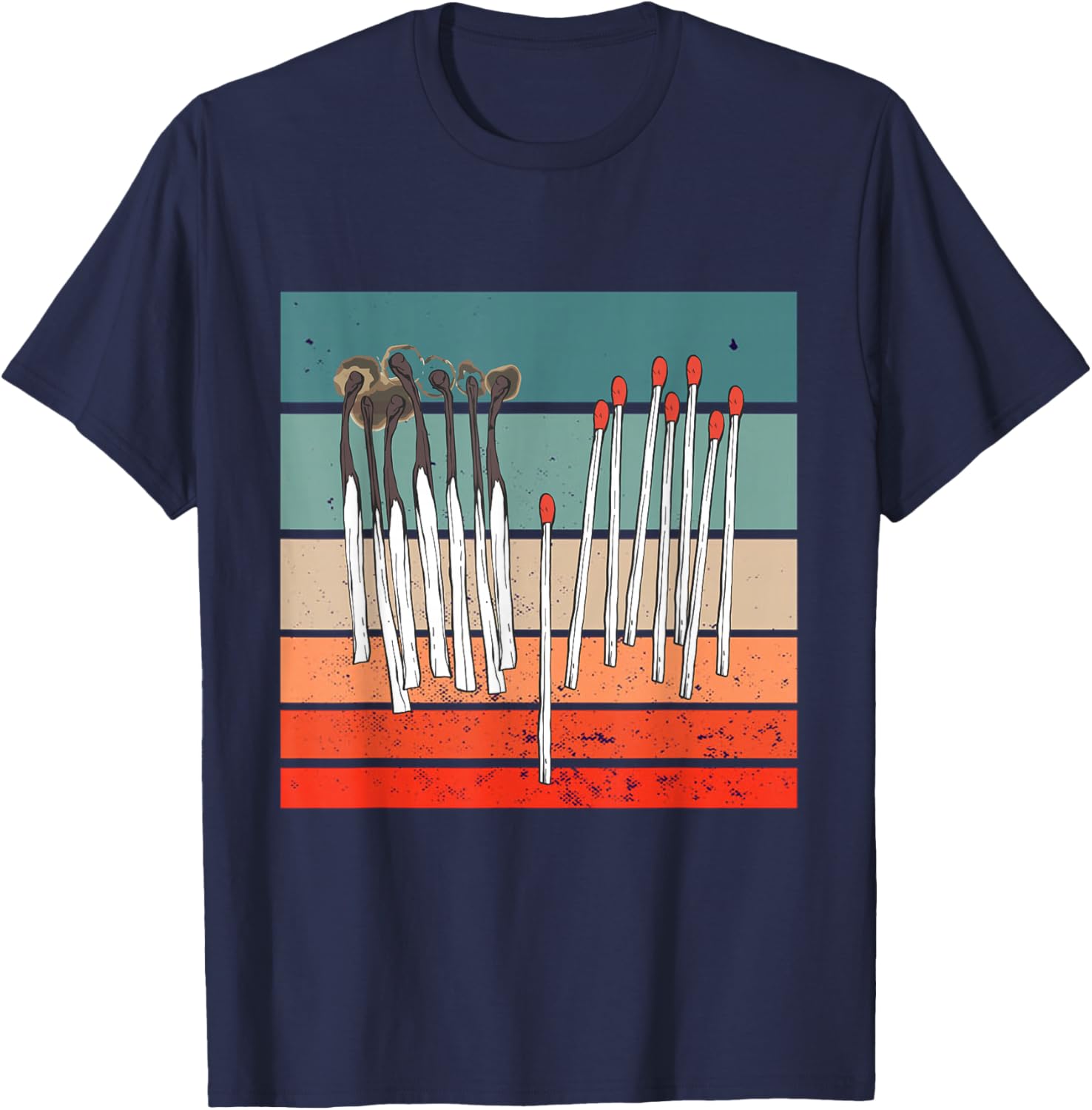 Burnt Matches Unburnt Carbonized Red Tips T-Shirt - T-Shirt | Navy