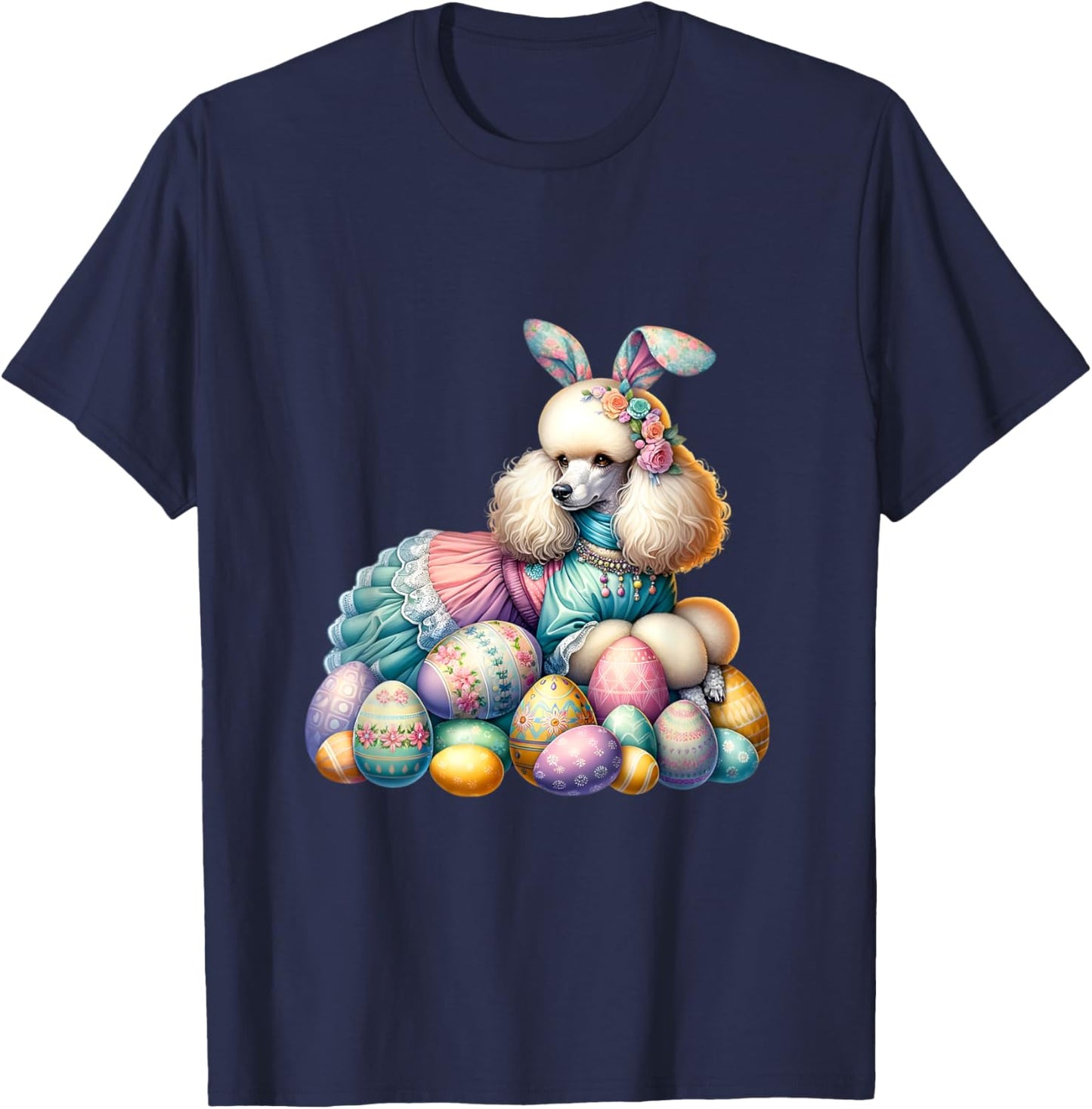 Funny Easter Day Poodle Bunny Costume T-Shirt - T-Shirt | Navy
