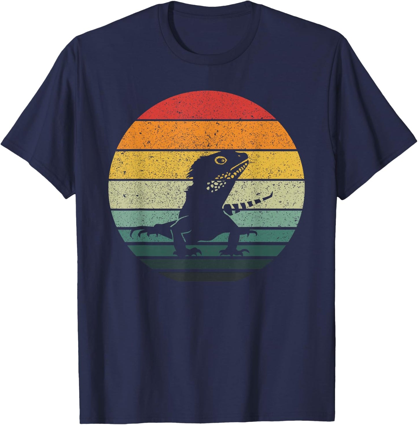 Lizard 60s 70s Art Vintage Lizard Retro Design T-Shirt - T-Shirt | Navy