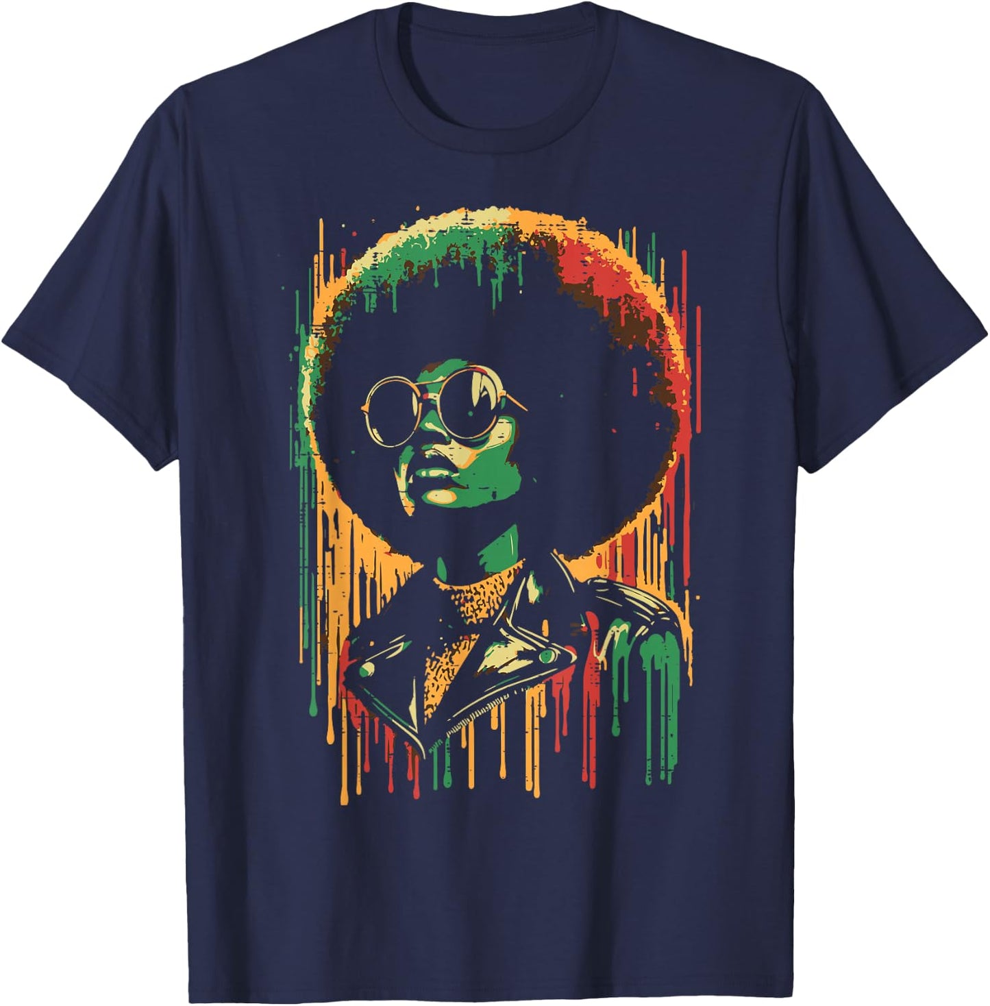 Juneteenth Paint Drip Woman Black African June 19th Women T-Shirt - T-Shirt | Navy