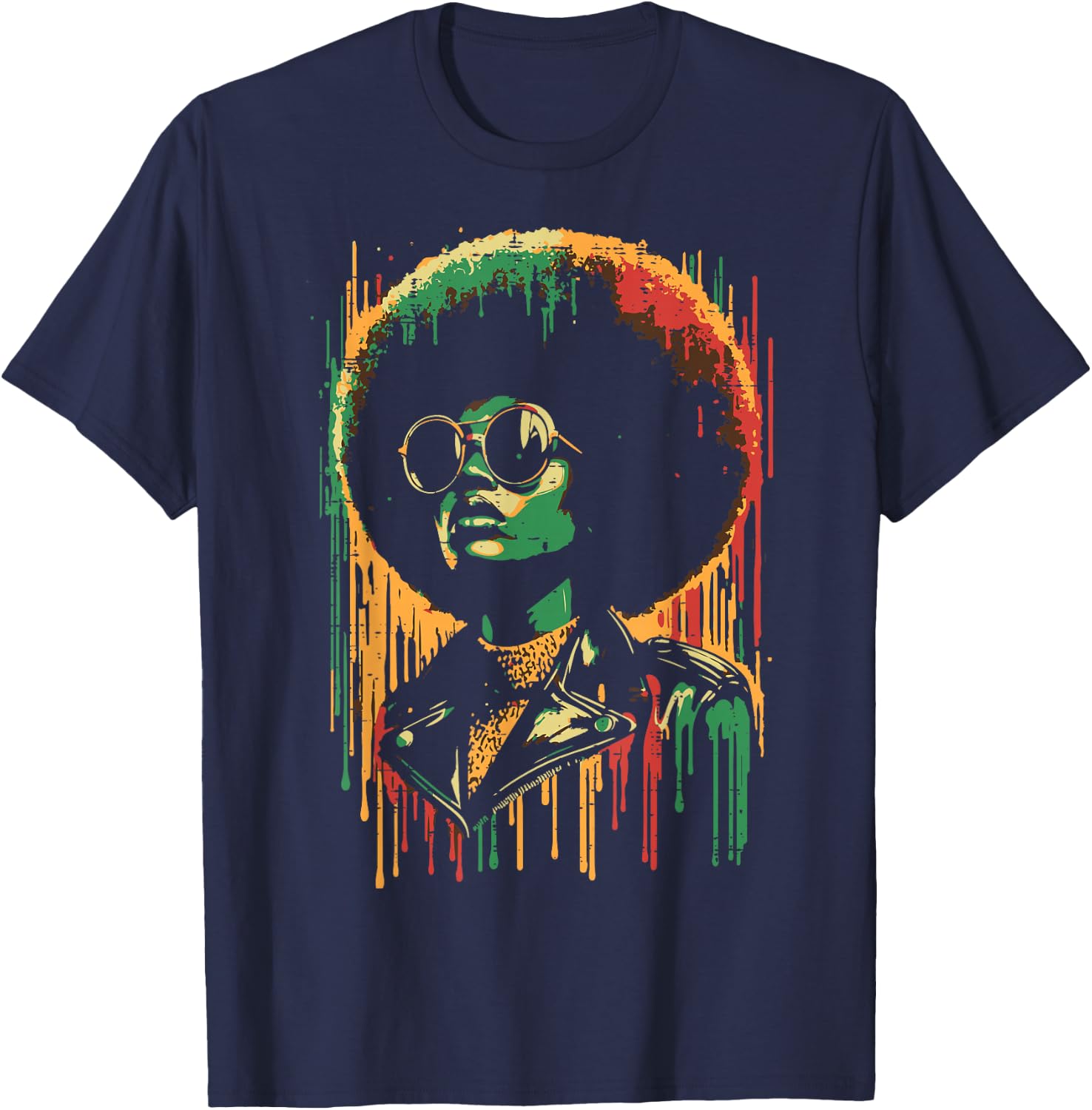 Juneteenth Paint Drip Woman Black African June 19th Women T-Shirt - T-Shirt | Navy