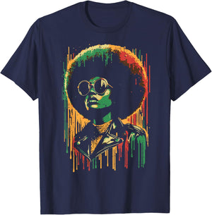 Juneteenth Paint Drip Woman Black African June 19th Women T-Shirt - T-Shirt | Navy