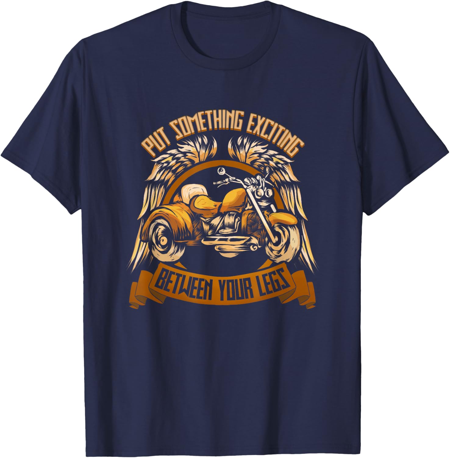 Motorcycle Trike Motortrike Three Wheeler Biker Wings Gift T-Shirt - T-Shirt | Navy