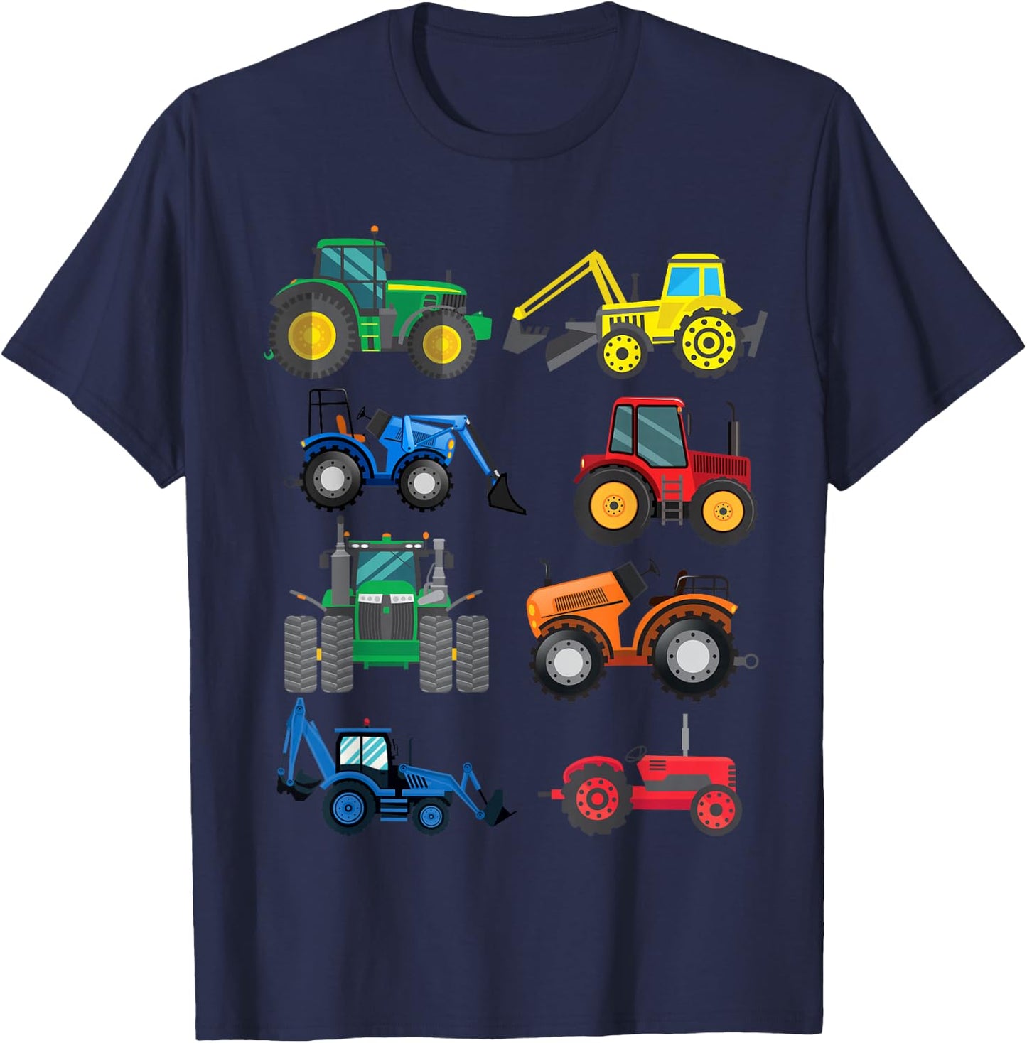 Tractor with Tractors, Agricultural Machinery, Combine Harvester, Boys T-Shirt - T-Shirt | Navy