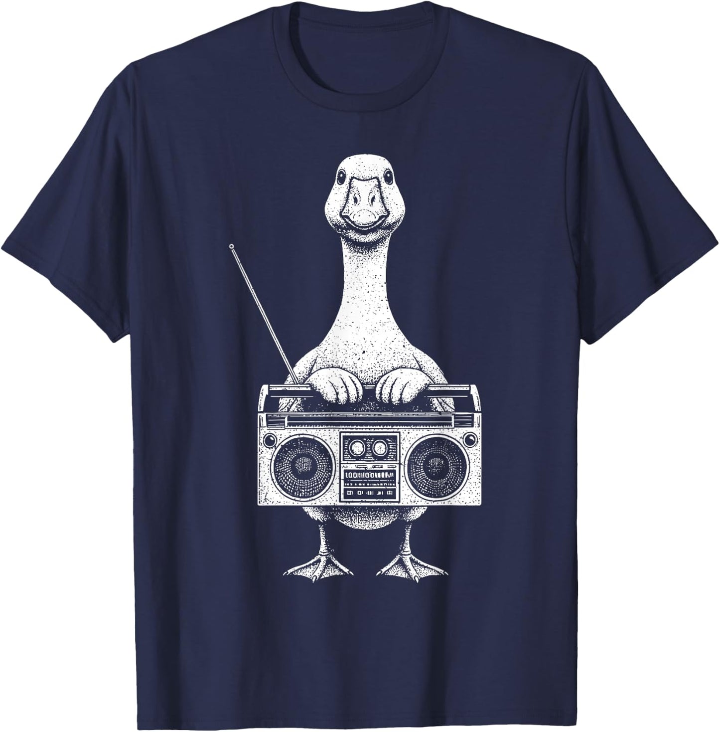 Goose Boombox Goose Box Radio CD Player Cassette Audio T-Shirt - T-Shirt | Navy