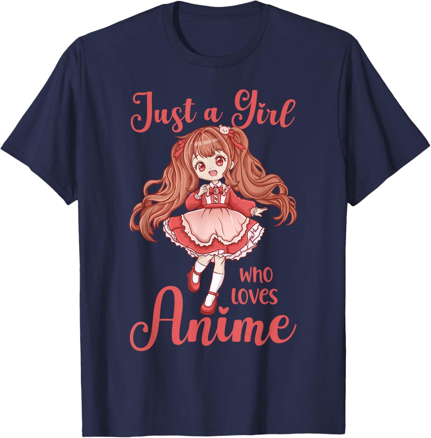 Anime Just a Girl Who Loves Anime T-Shirt - T-Shirt | Navy