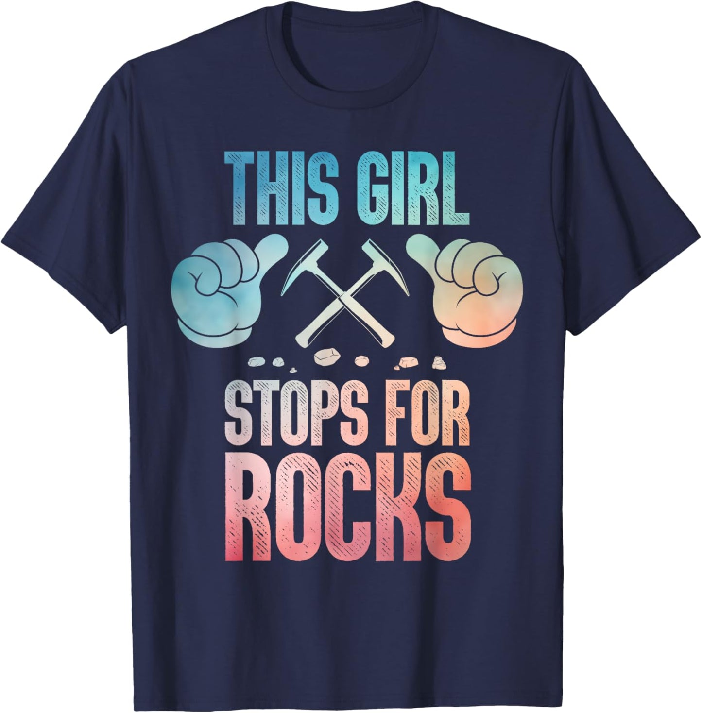Cool Geology Art Girls Geologist Rock Collector T-Shirt - T-Shirt | Navy