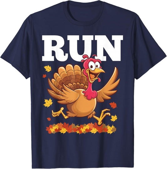 Turkey Run Costume Thanksgiving Running Turkey Trot T-Shirt - T-Shirt | Navy