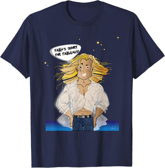 Funny Fabio "look-a-like" T-Shirt - T-Shirt | Navy