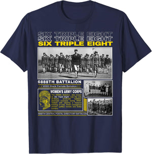 WWII Black Women’s Battalion Legacy 6888th T-Shirt - T-Shirt | Navy