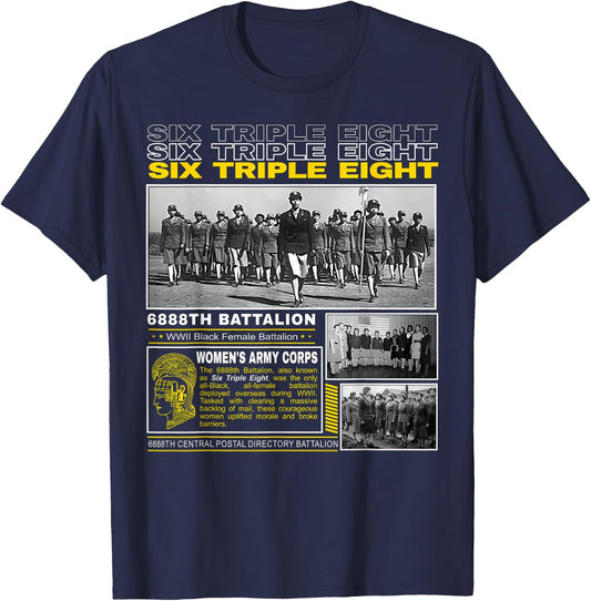 WWII Black Women’s Battalion Legacy 6888th T-Shirt - T-Shirt | Navy