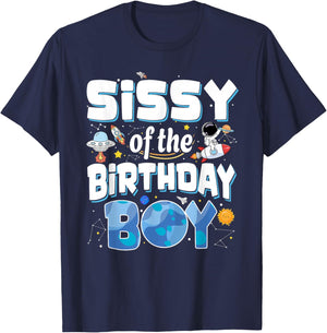 Sissy of The Birthday Boy Astronaut Family Space Planets T-Shirt - T-Shirt | Navy