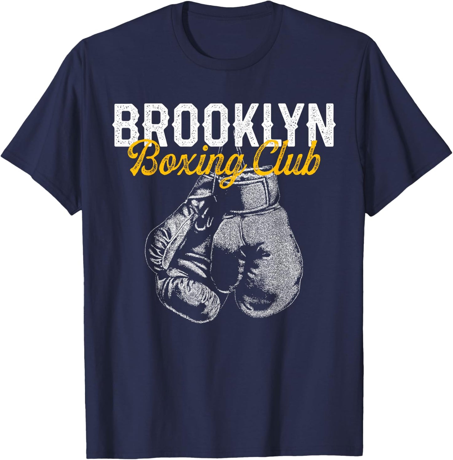Boxer Distressed Retro Brooklyn Boxing Club Vintage T-Shirt - T-Shirt | Navy