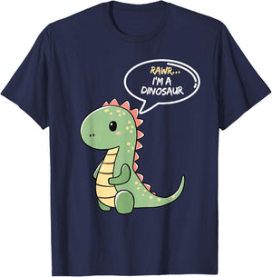 Rawr I'm a Dinosaur Fun and Cute I am a Dinosaur TRex T-Shirt - T-Shirt | Navy