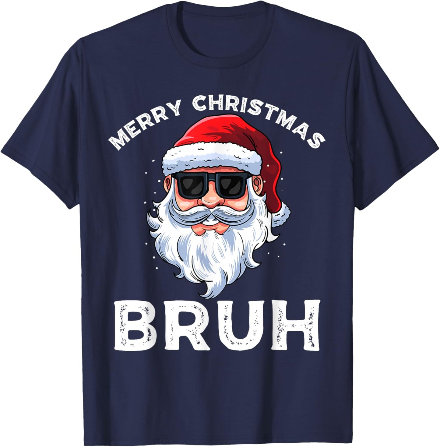 Merry Christmas Bruh Meme Funny Saying for Brother Boys Men T-Shirt - T-Shirt | Navy