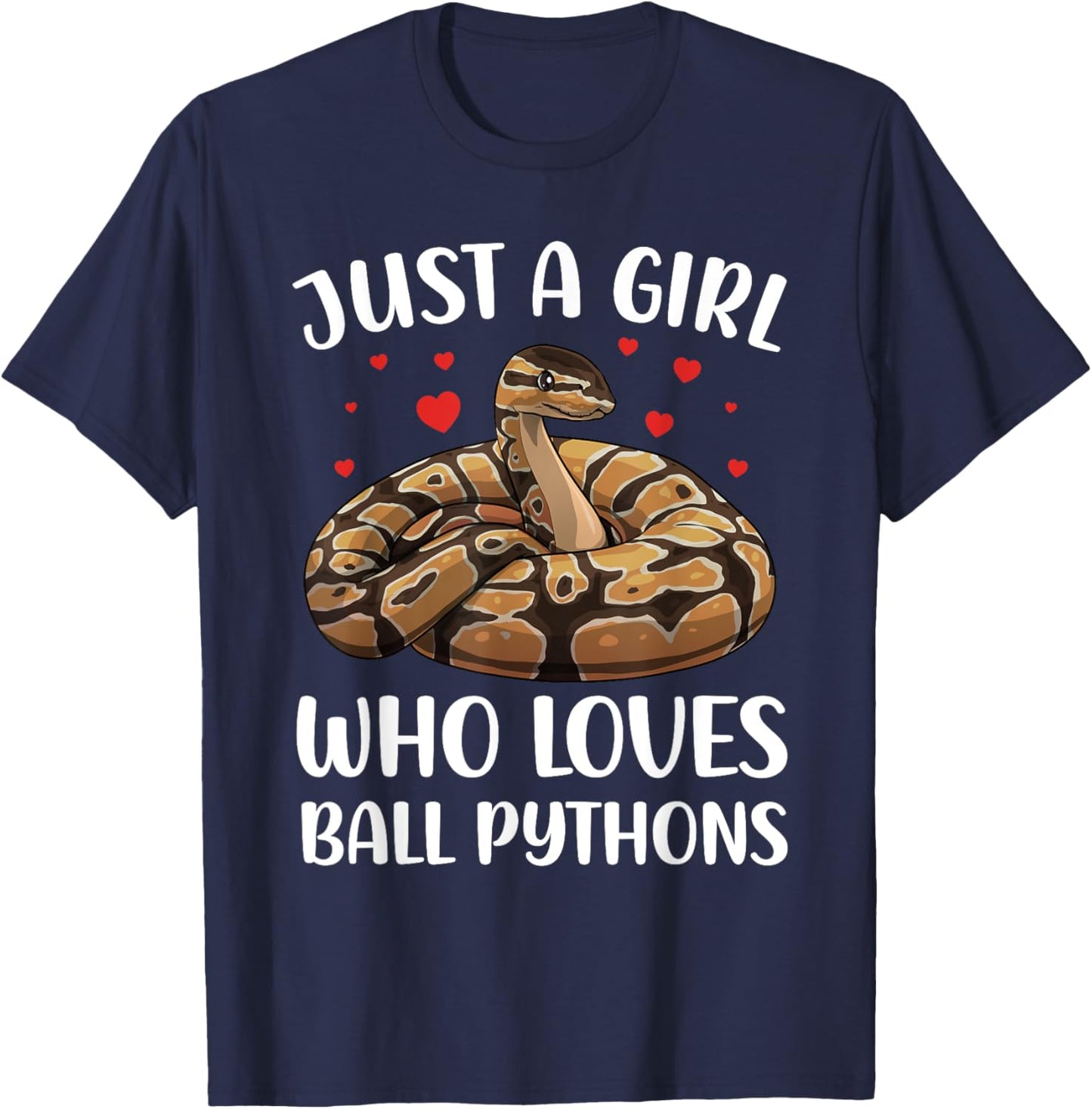 Ball Python Design For Girls Women Kids Ball Python Lover T-Shirt - T-Shirt | Navy