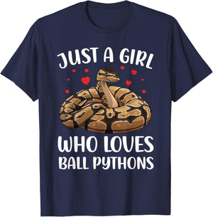 Ball Python Design For Girls Women Kids Ball Python Lover T-Shirt - T-Shirt | Navy