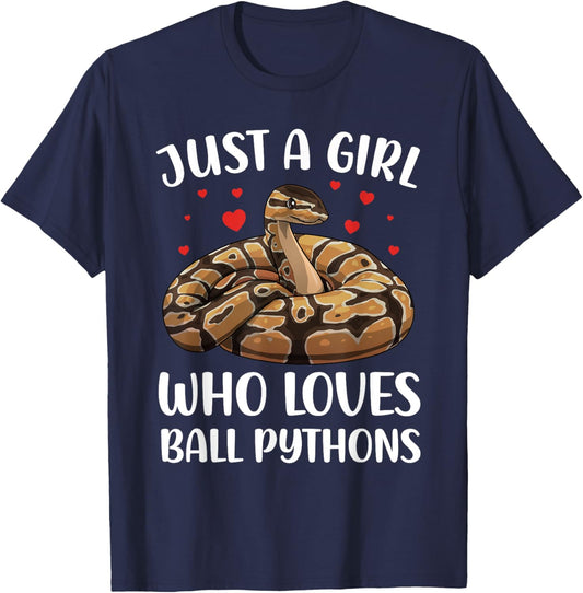 Ball Python Design For Girls Women Kids Ball Python Lover T-Shirt - T-Shirt | Navy