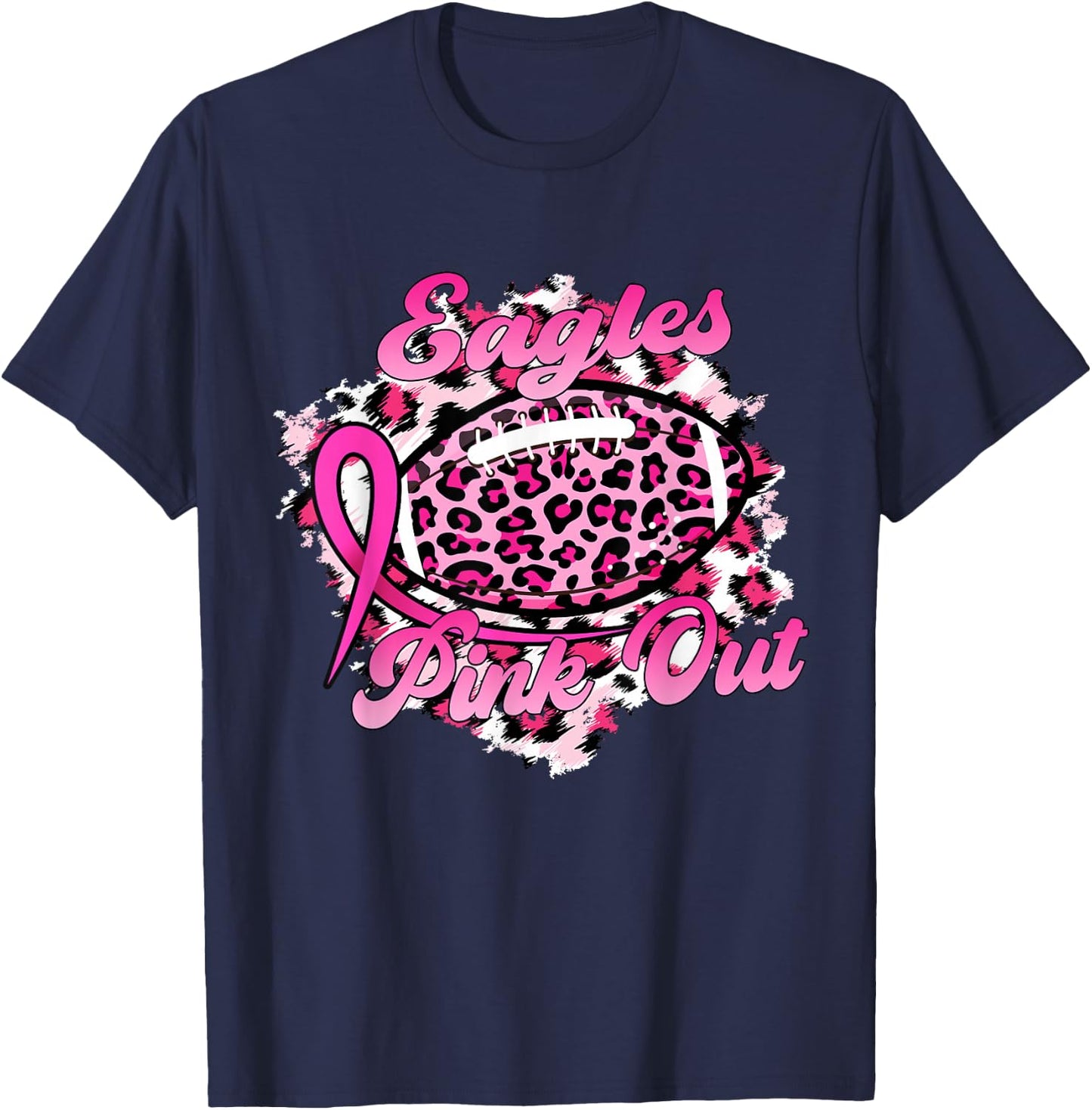 In October We Wear Pink Eagles Pink Out T-Shirt - T-Shirt | Navy