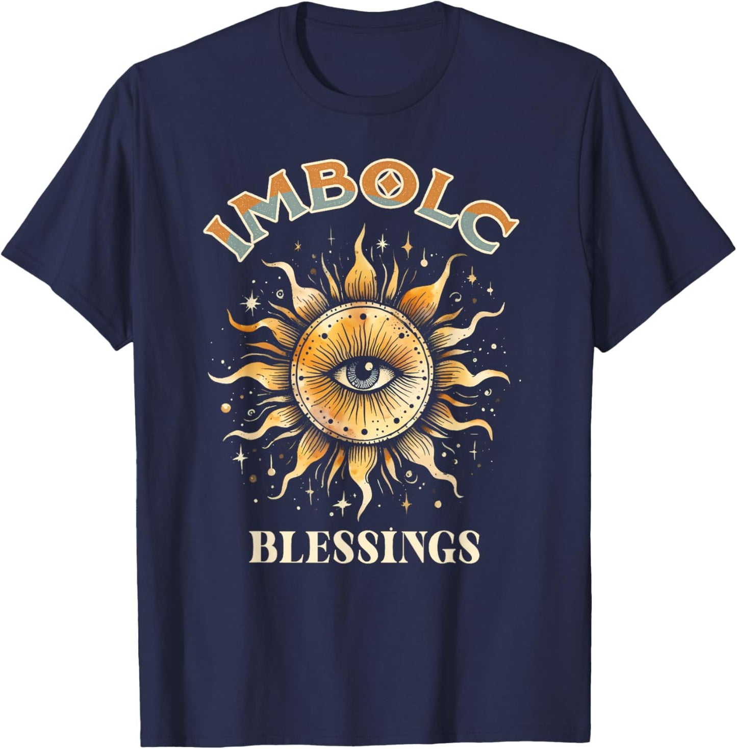 Solstice Celebration Pagan Wheel Of The Year Imbolc Blessing T-Shirt - T-Shirt | Navy
