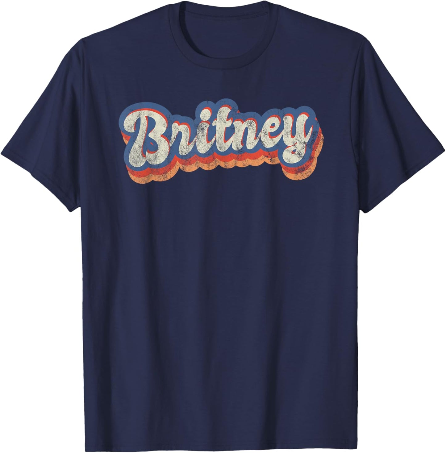 Britney Personalisiertes Namensshirt mit individuellem Schriftzug 70er Jahre T-Shirt - T-Shirt | Navy