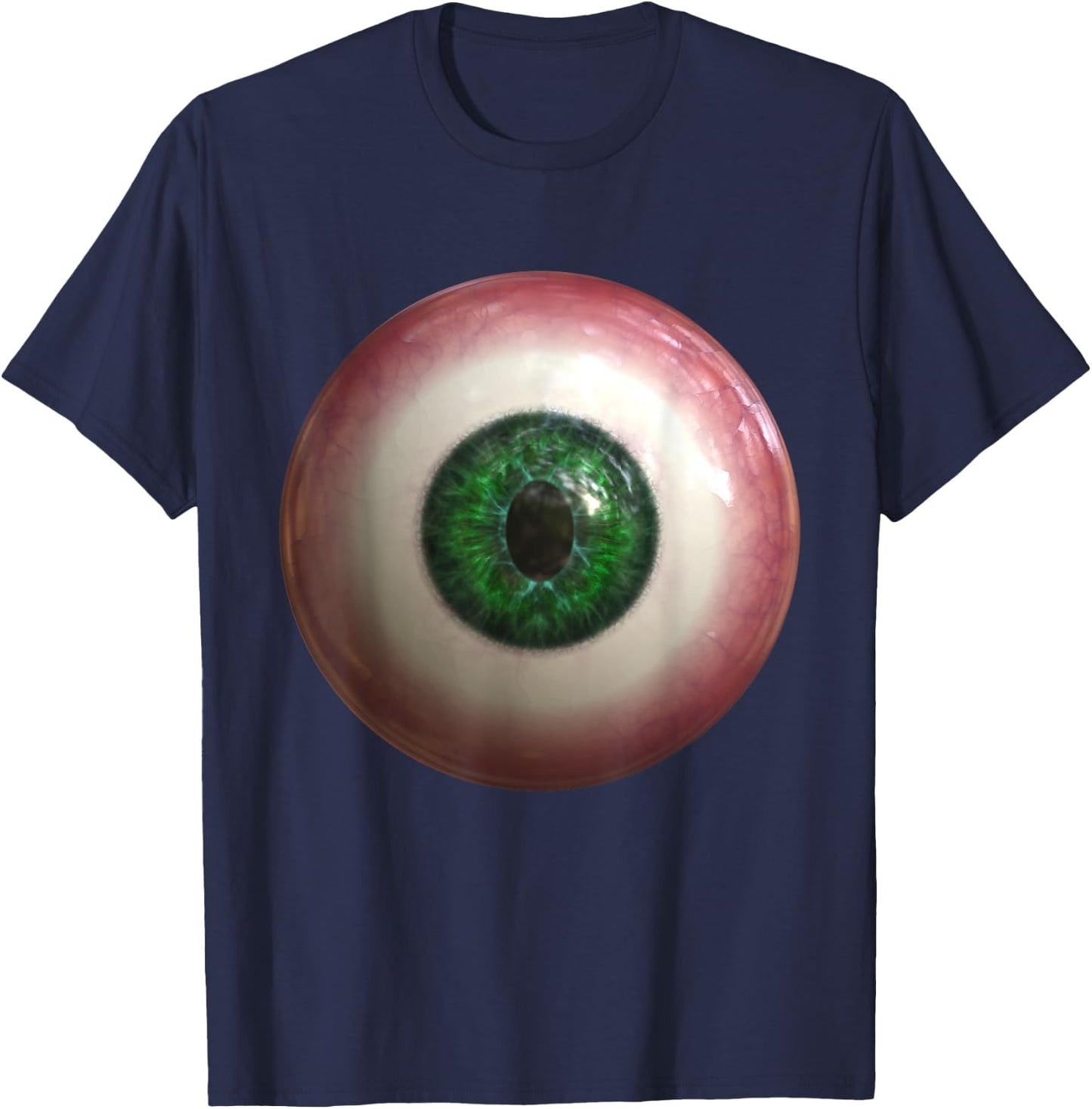 Big Green Eyeball Creepy Funny Lazy Easy Halloween Costume T-Shirt - T-Shirt | Navy