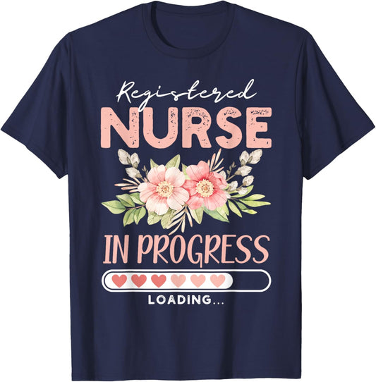 Nursing Student RN loading Cute Registered Nurse In Progress T-Shirt - T-Shirt | Navy