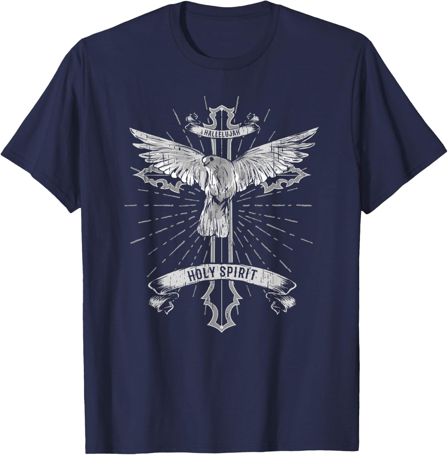 Dove holy spirit, peace church christ cross, gift T-Shirt - T-Shirt | Navy