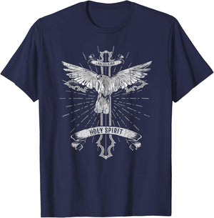 Dove holy spirit, peace church christ cross, gift T-Shirt - T-Shirt | Navy