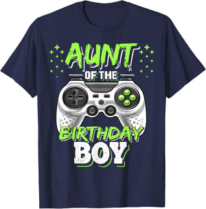 Aunt of the Birthday Boy Matching Video Game Birthday Gift T-Shirt - T-Shirt | Navy