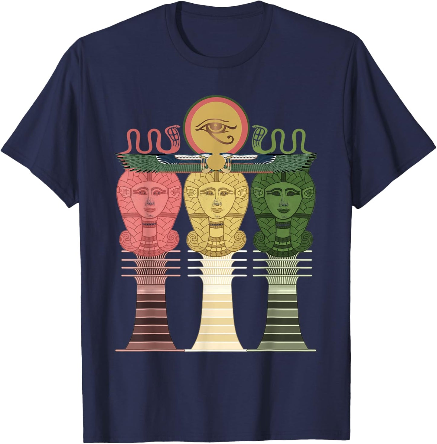 Ancient Egyptian Goddess Hathor T-Shirt - T-Shirt | Navy