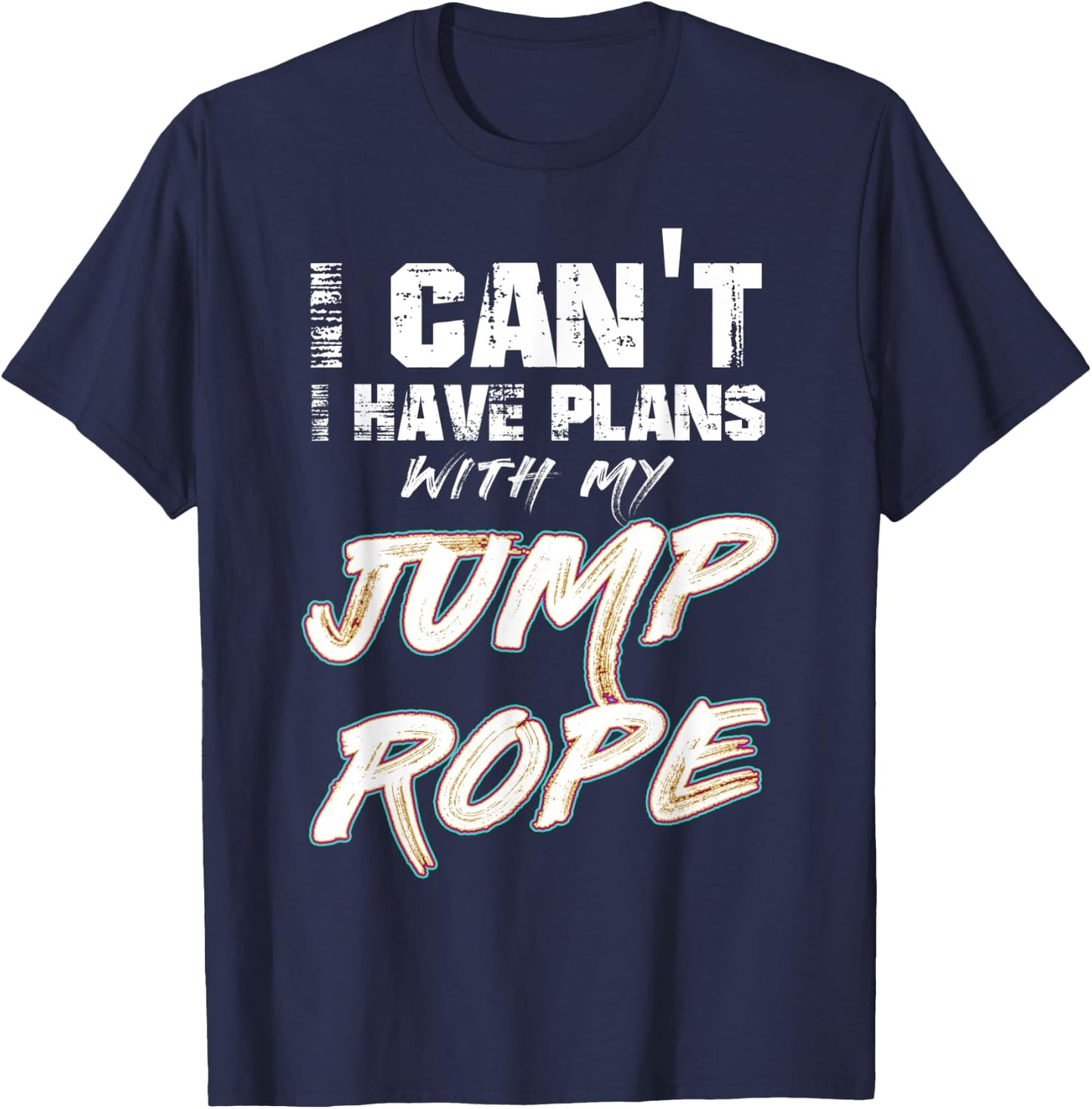 Weighted Jump Rope Double Dutch Workout Boxing T-Shirt - T-Shirt | Navy