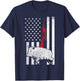 American Flag Rifle Hog Boar Pig Gun Hunting USA Hunter Gift T-Shirt - T-Shirt | Navy