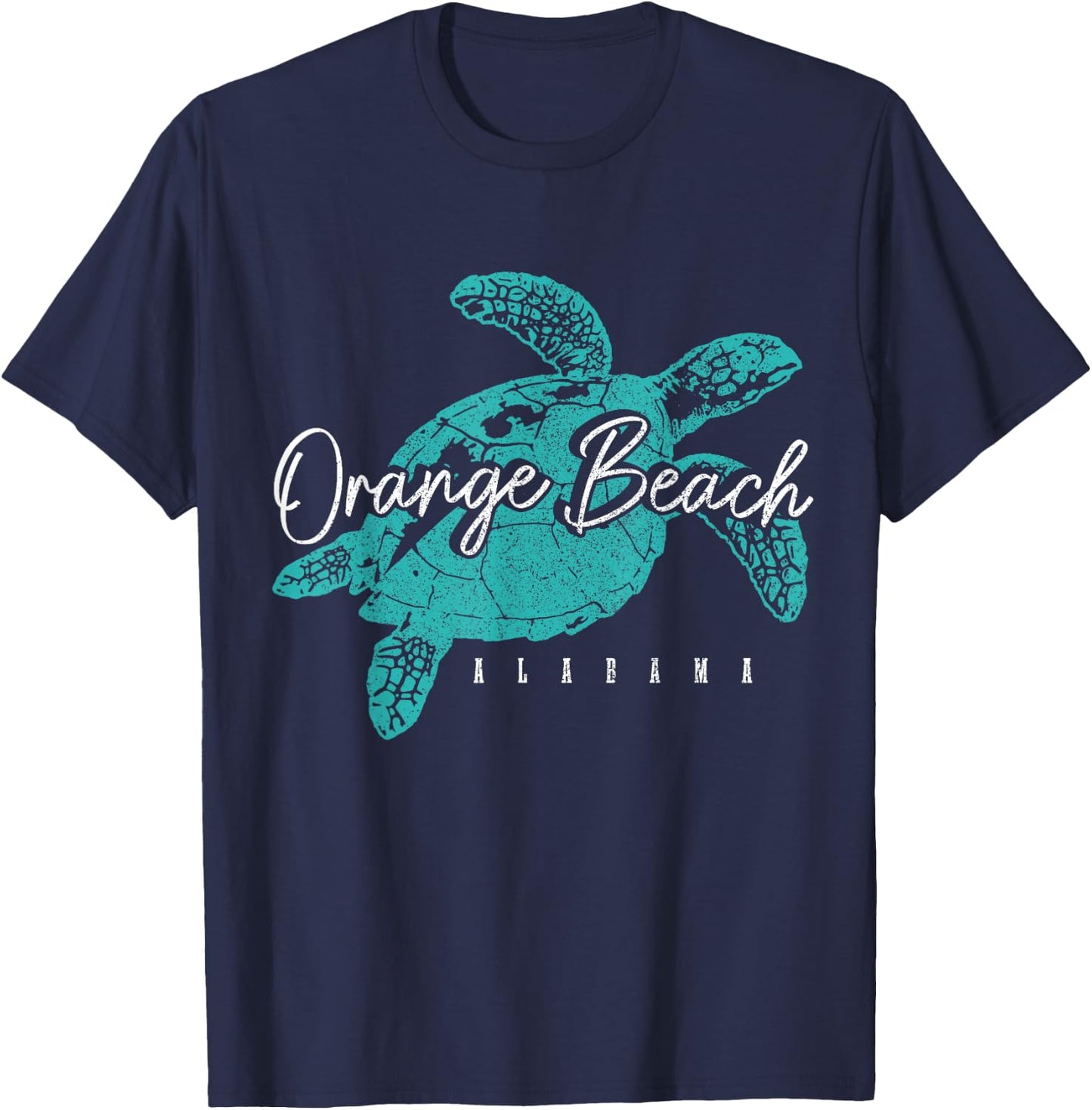 Orange Beach Alabama AL Sea Turtle Holiday Souvenir T-Shirt - T-Shirt | Navy