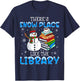 Librarian There's Snow Place Like The Library Christmas T-Shirt - T-Shirt | Navy