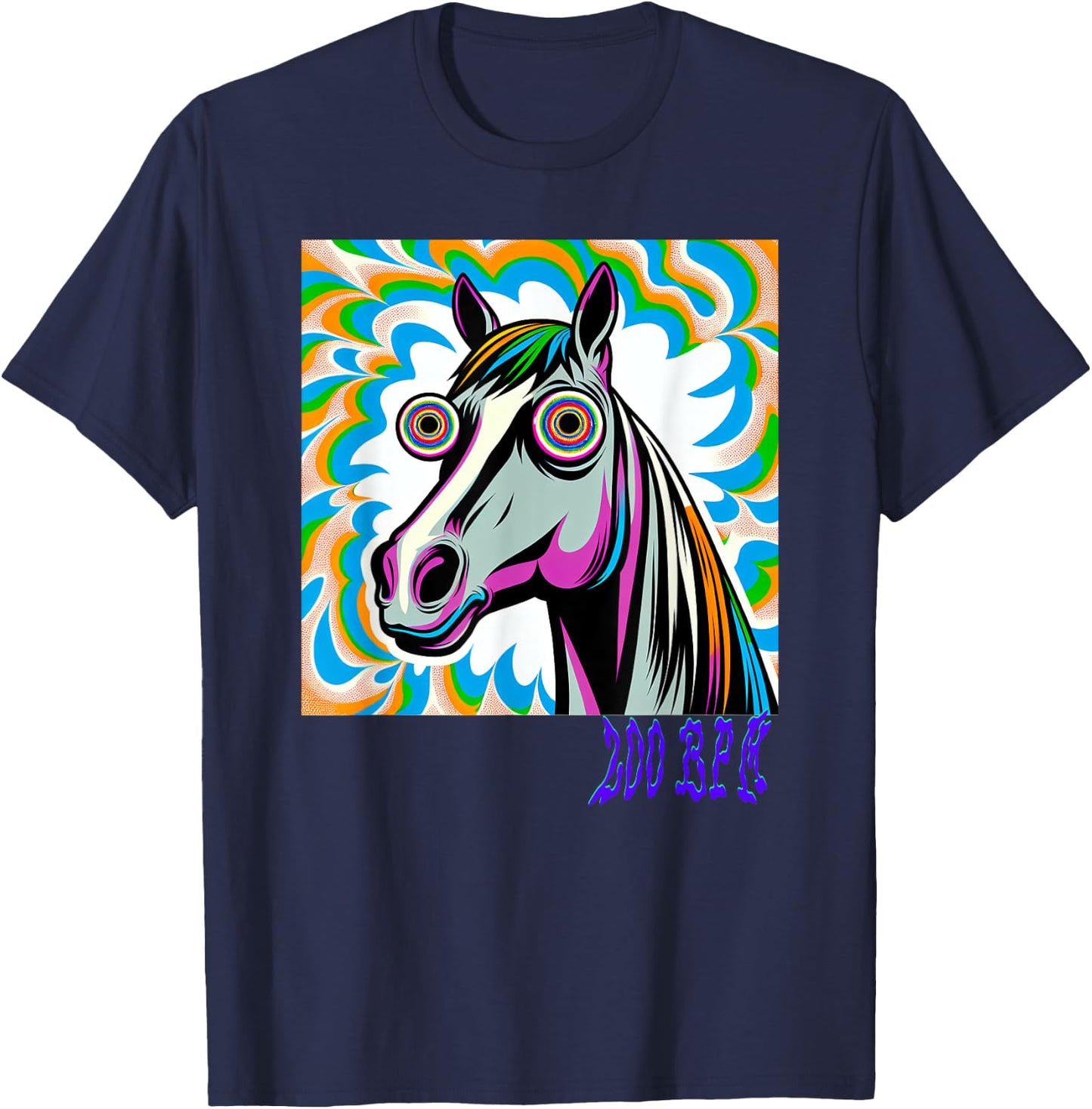 Techno Uptempo Horse 200 BPM T-Shirt - T-Shirt | Navy