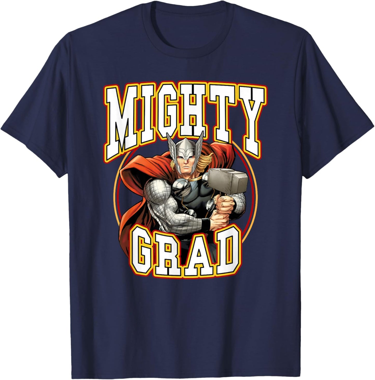 Marvel Avengers Mighty Grad Thor Epic Graduation Big Logo T-Shirt - T-Shirt | Navy