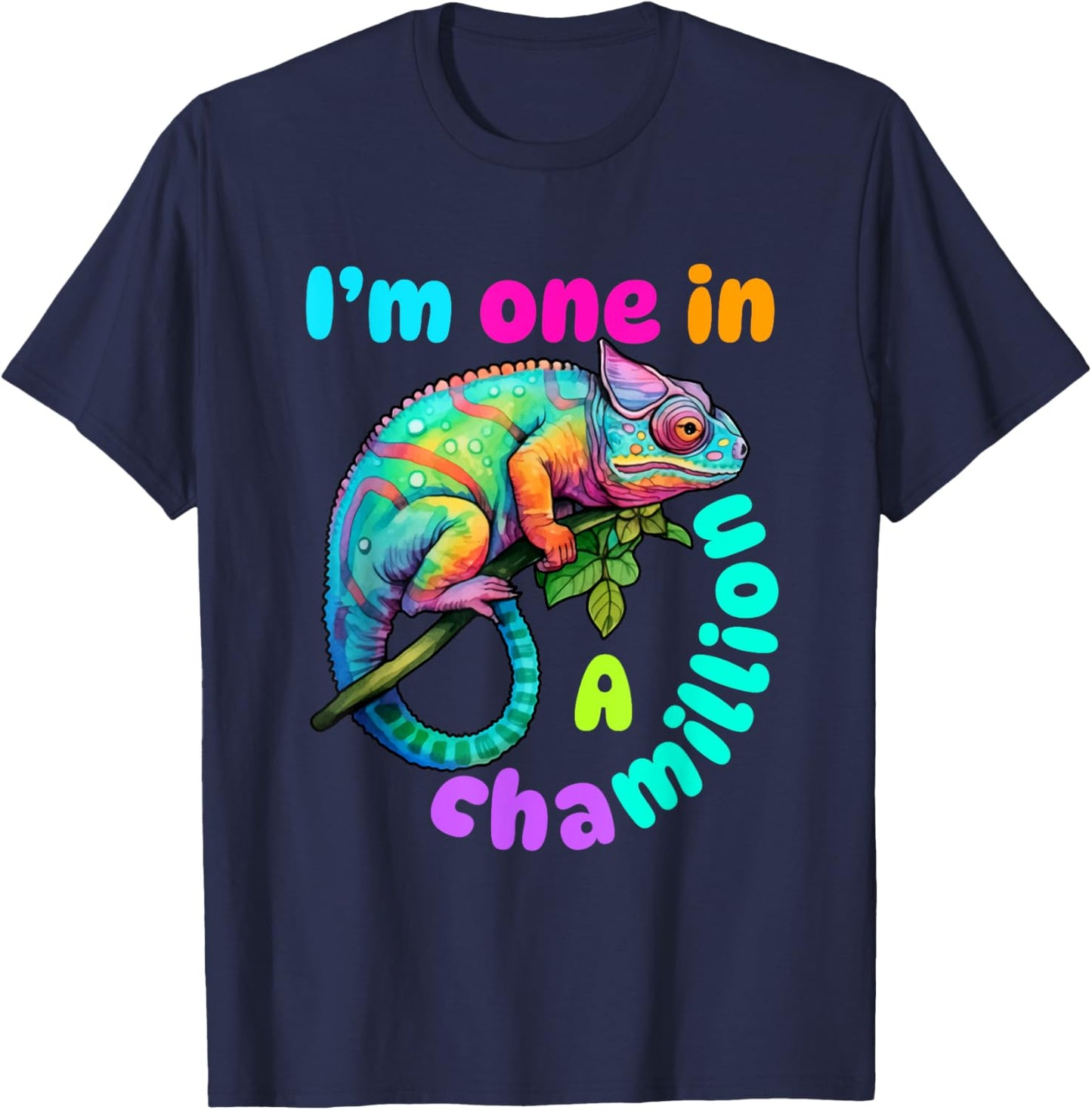 Chameleon Cute Lizard Saying Pun Kids Boys Toddlers T-Shirt - T-Shirt | Navy