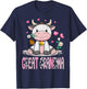 Great Grandma Cute Cow Moo Farmer Birthday Family Matching T-Shirt - T-Shirt | Navy