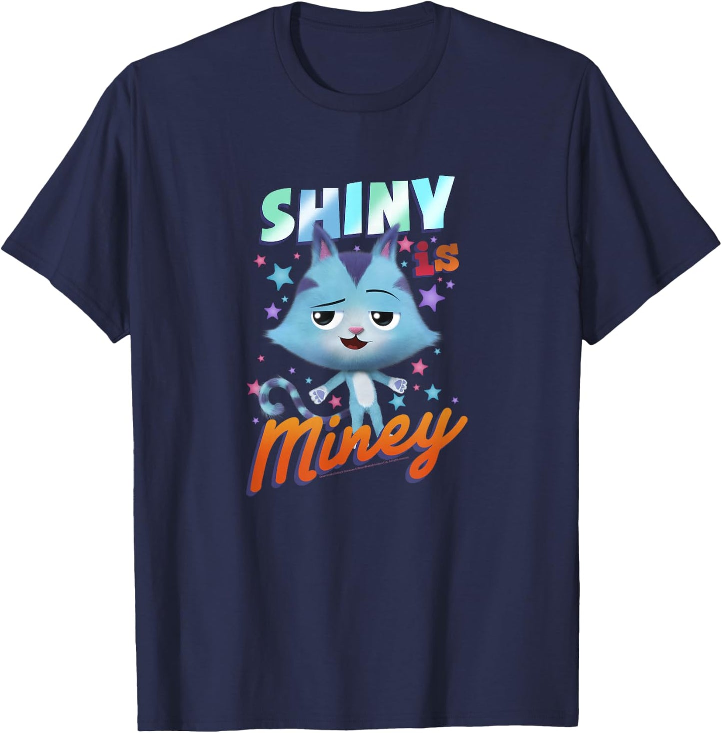 Gabby's Dollhouse Catrat Shiny is Miney Portrait T-Shirt - T-Shirt | Navy