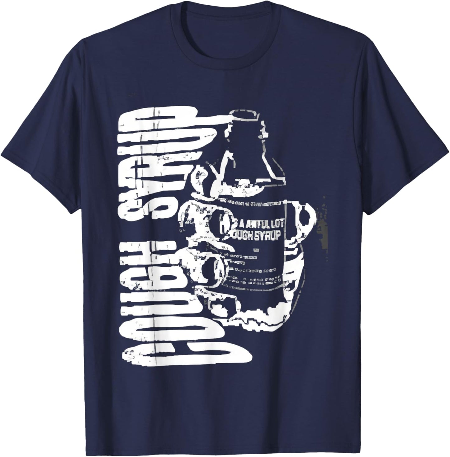 Funny Doknowsworld Wearing Awful Lot Of Cough Syrup T-Shirt - T-Shirt | Navy