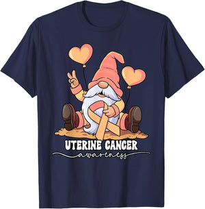 Uterine Cancer Awareness by Uterine Cancer Awareness - -Adults, Black, Small, Short Sleeve, Classic Fit T-Shirt - T-Shirt | Navy