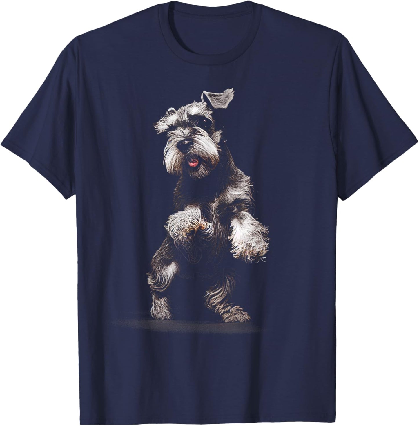 Miniature Schnauzer Dog Art Miniature Schnauzer T-Shirt - T-Shirt | Navy