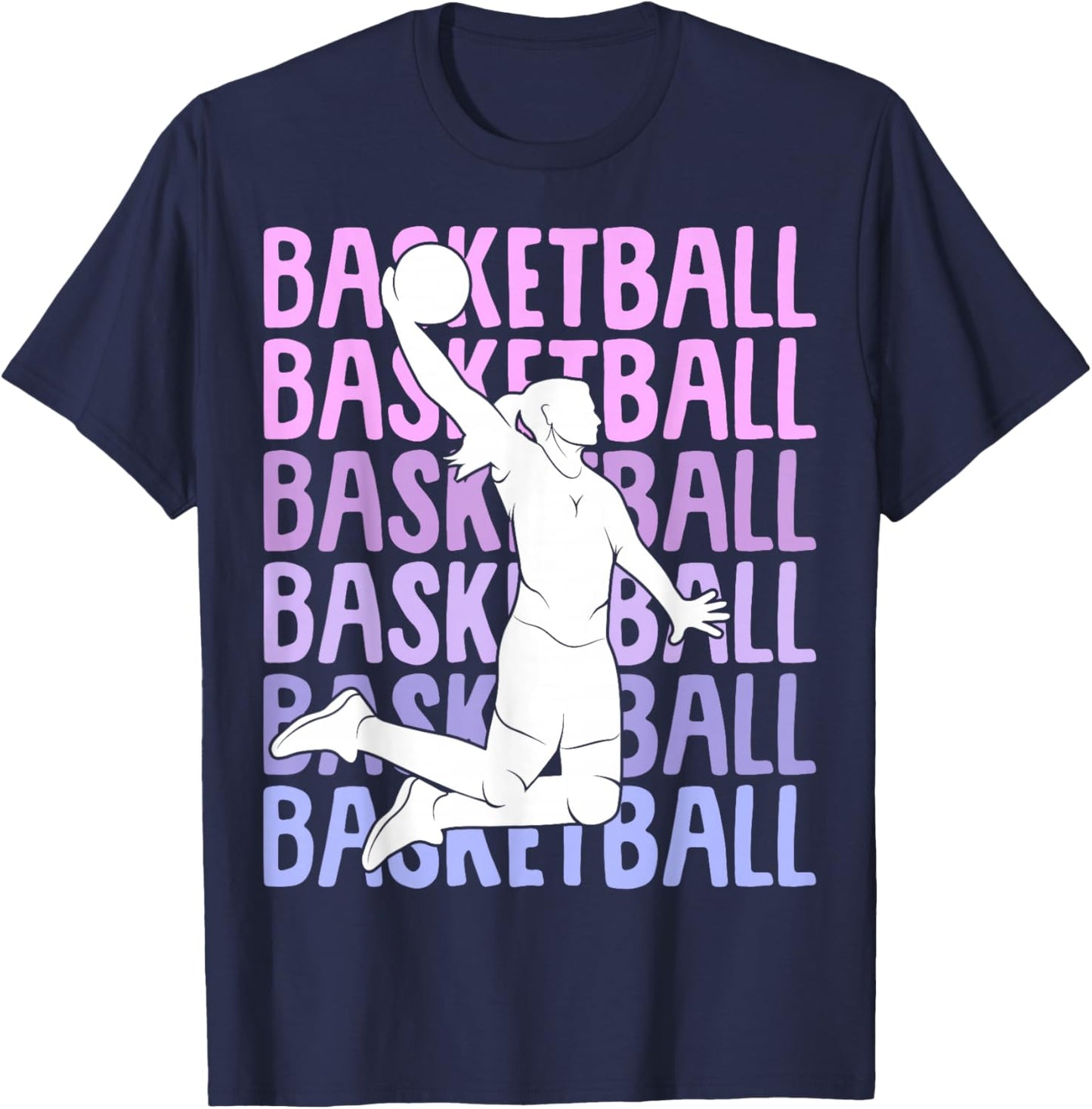 Basketball Girl Women Kids T-Shirt - T-Shirt | Navy