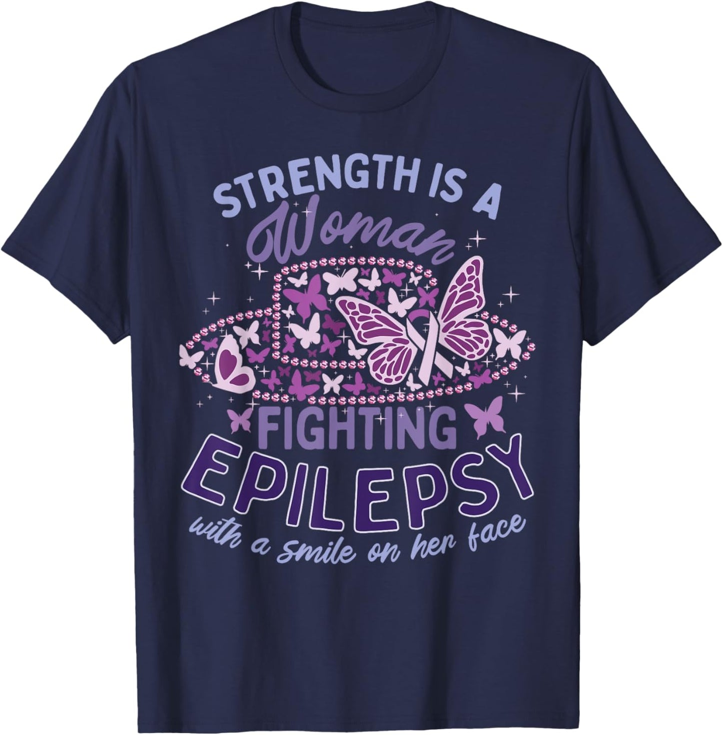 Women Epilepsy Warrior T-Shirt - T-Shirt | Navy