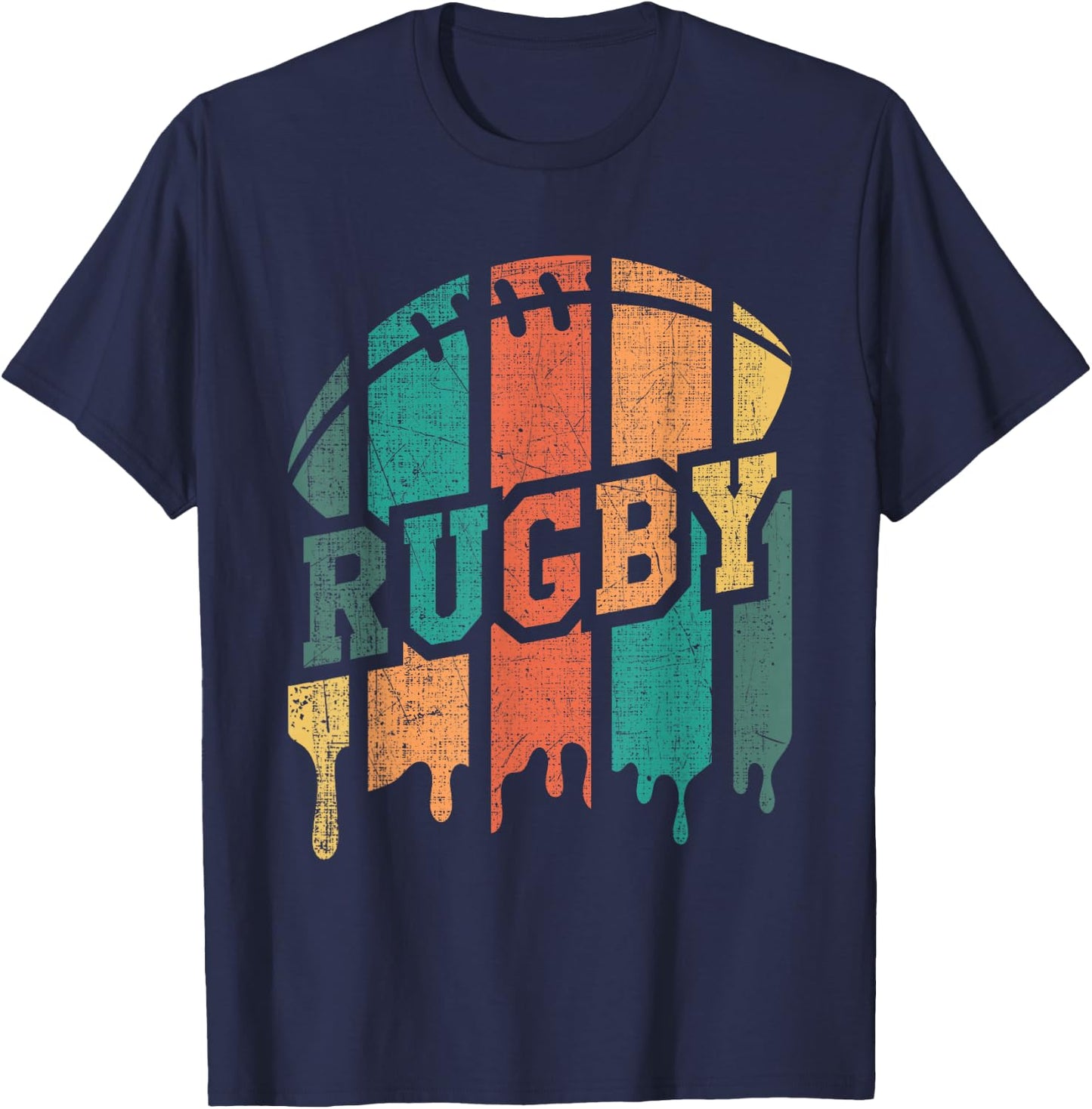 Vintage Retro Rugby Player Rugby Fan Rugby Coach T-Shirt - T-Shirt | Navy