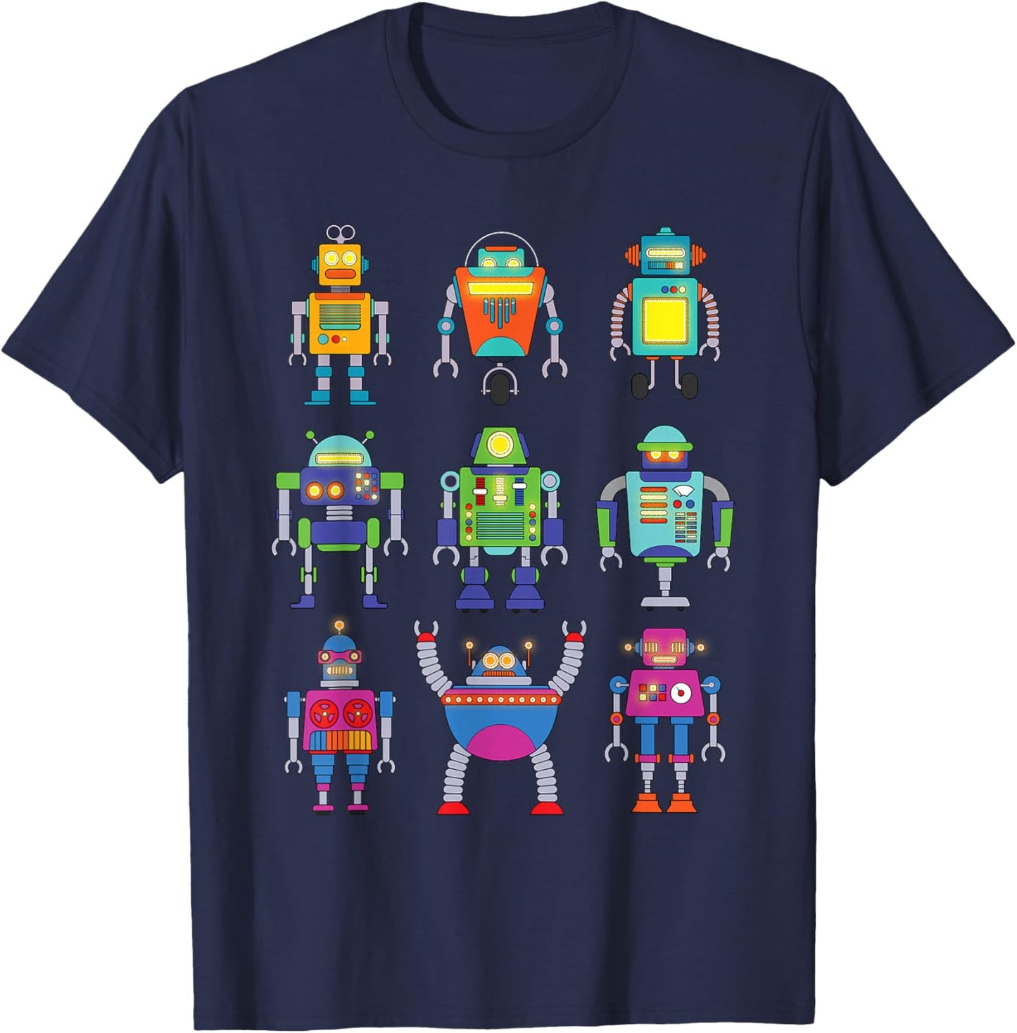 Robot Art For Boys Kids Toddler Science Robotics Engineer T-Shirt - T-Shirt | Navy