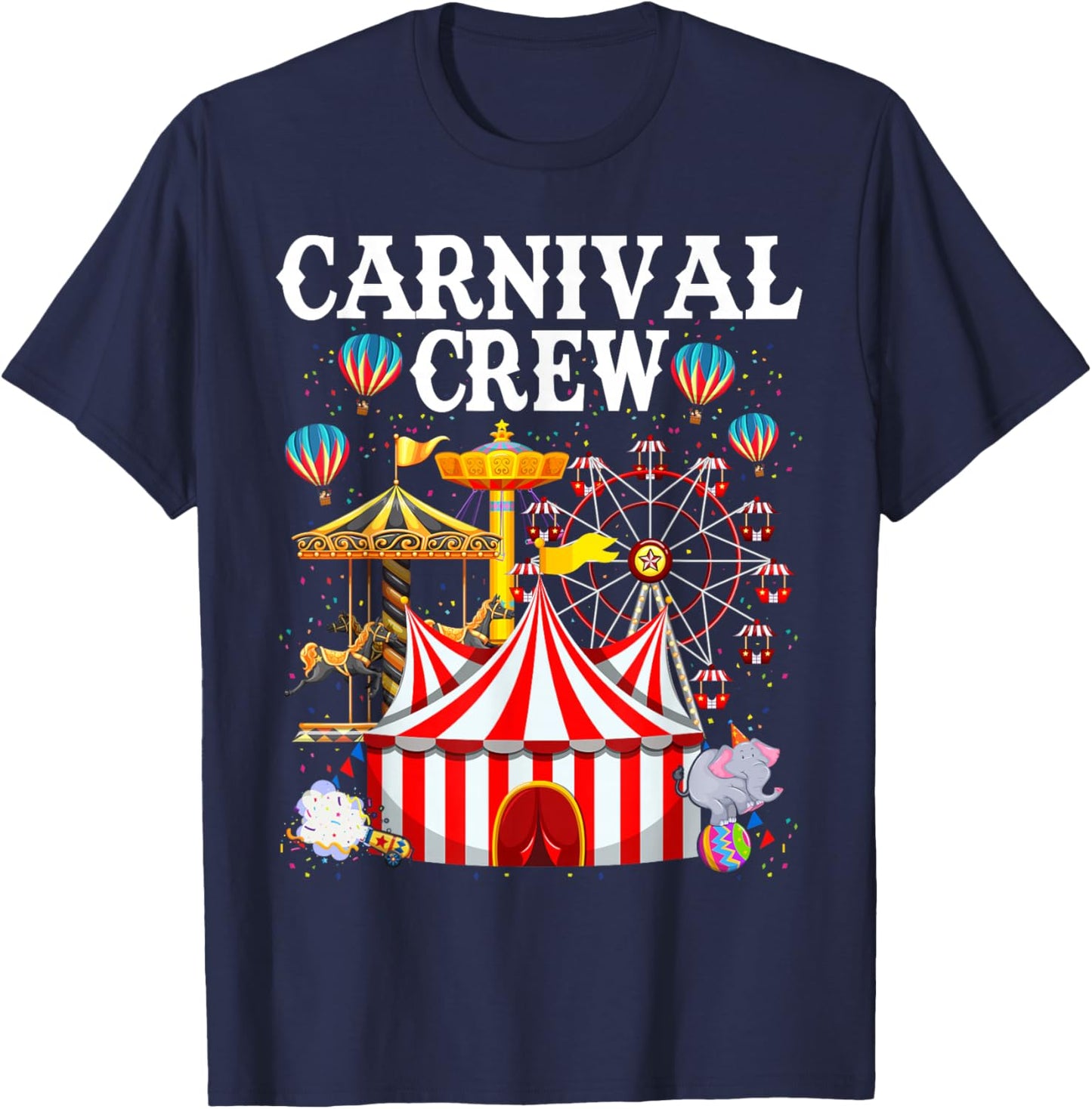 Carnival Crew for Birthday Theme Party Matching Family T-Shirt - T-Shirt | Navy