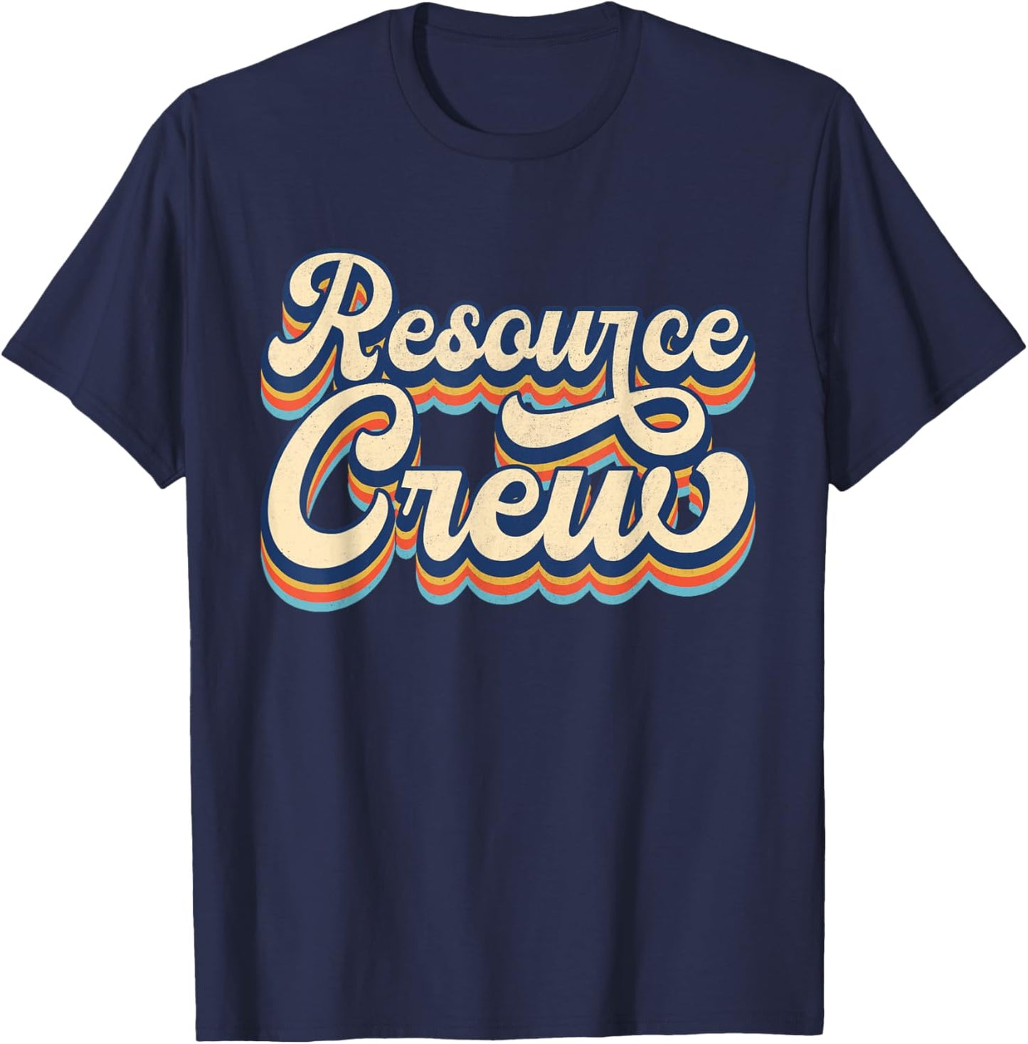 Resource Crew Retro Resource Teacher School Teacher Men Women T-Shirt - T-Shirt | Navy