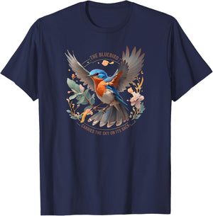 Eastern Bluebird Carries the Sky on its Back T-Shirt - T-Shirt | Navy